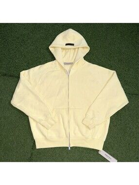 Fear of God Essentials Full Zip Hoodie Bright Yellow Oversized Y14-16 (Fit L/XL)